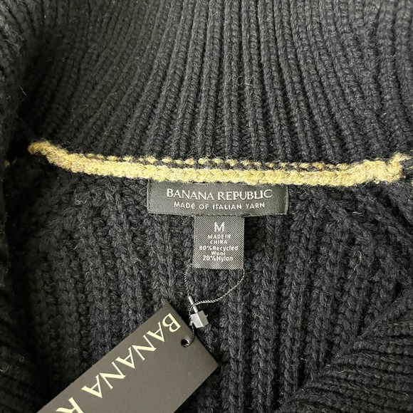 Banana Republic Sweater Mens Medium Italian Merino Blend Arran Fair Isle NWT - Picture 14 of 15